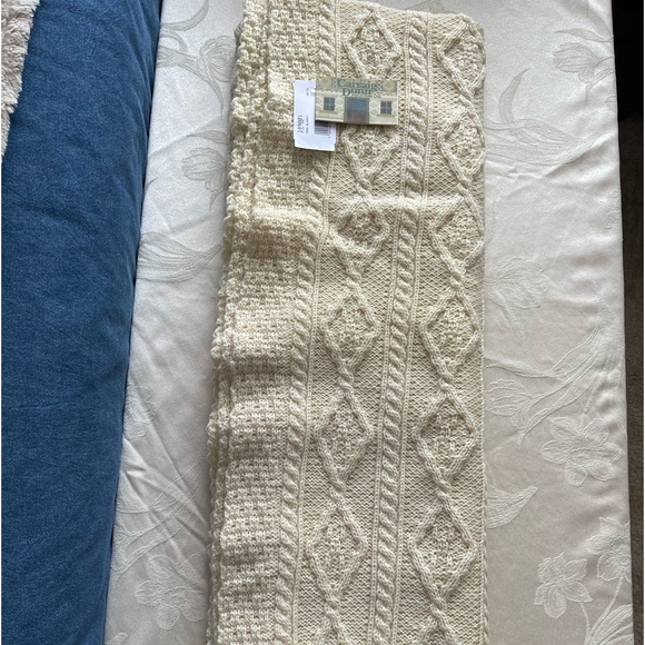 Carraig Donn Bedding Carraig Donn Aran Ivory Throw Blanket 0 Merino